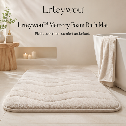 Lrteywou™ Non-Slip Memory Foam Bath Mat - Soft Bathroom Rug, Absorbent Spa Mat, Plush Floor Mat